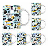 Kit Jogo De 4 Canecas Bombeiro Civil Porcelana Presente