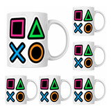 Kit Jogo De 4 Canecas Video Game Gamer De Porcelana Presente