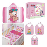 Kit Jogo De Berço 3 Peças 5 Fralda 3 Babadores t Banho