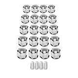 Kit Jogo De Capas De Parafuso Lisa Cromada Acessórios Tuning 16 Peças - Tampas De Válvulas De Pneu Cromadas 4 Peças - Universal-