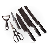 Kit Jogo De Facas De Churrasco Cozinha Antiaderente 6 Peças