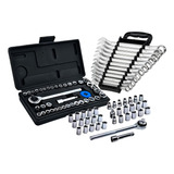 Kit Jogo De Ferramentas 40 Peças Com Soquetes E Kit Chave Combinada 6 A 22mm 12 Peças The Black Tools