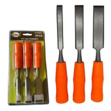 Kit Jogo De Formão Com 3 Peças Cabo Emborrahado Profissional