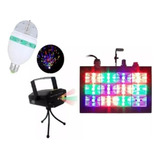 Kit Jogo De Luz Iluminação Para Festa Strobo Laser De Balada