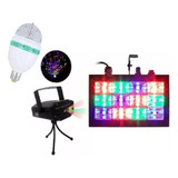 Kit Jogo De Luz Iluminação Para Festa Strobo Laser De Balada