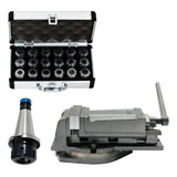 Kit Jogo De Pinças Er40 Cone Iso30 Morsa Abertura 125mm