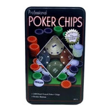 Kit Jogo De Poker 100 Fichas Professional Chips Cassino Top