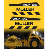 Kit Jogo Etiquetas Adesivos Rolo Compactador Muller Vap 55