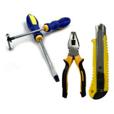 Kit Jogo Ferramenta Chaves Philips Fenda Alicate Estilete
