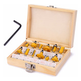 Kit Jogo Fresas Para Tupia Madeira 12 Peças Haste 6 3mm