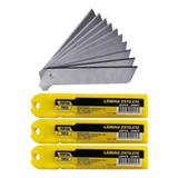 Kit Jogo Lamina Para Estilete 25mm Com 30 Peças Aço Premium