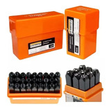 Kit Jogo Marcador Punção 36pcs Alfanumerico 2mm Letra Numero