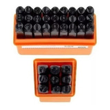 Kit Jogo Marcador Punção 36pcs Alfanumerico 4mm Letra Numero