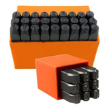 Kit Jogo Marcador Punção 36pcs Alfanumérico 6mm Letra Numero