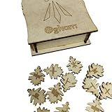 Kit Jogo Ogham Folha De Carvalho Runas Mdf Oráculo Para Leitura Oghâmica Janela De Fionn