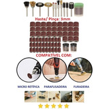 Kit Jogo Peça Micro Retificadora Furadeira Lixa Disco Escova