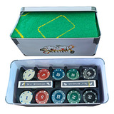 Kit Jogo Poker 200 Fichas Numeradas Texas Original Com Lata