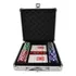 Kit Jogo Poker Maleta Alumínio 100 Fichas 2 Baralhos 5 Dados