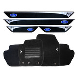Kit Jogo Soleira Resinada Ford Ká 2014 2015 tapete Bordado