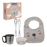 Kit Jogo Tramontina Le Petit Colher Copo Infantil Inox Nome