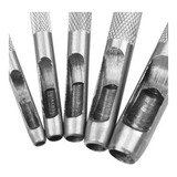 Kit Jogo Vazador Furador Couro Perfurador 5 Peças 3 A 8mm