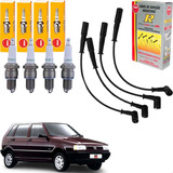 Kit Jogo Velas Ignicao Cabos ngk Fiat Uno 1993 A 2001