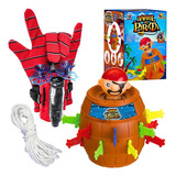 Kit Jogos Educativos Pula Pirata Luva Aranha Lançador Teia