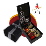 Kit Johnnie Walker Black Label 750ml 2 Copos Mdf Preta