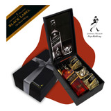 Kit Johnnie Walker Premium Presente Bebida Whisky Black Label 750ml Com Copos E Acessório