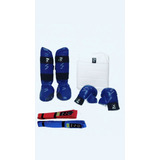 Kit karate Shigo 1par Luva 1p caneleira 1torax 2faixas