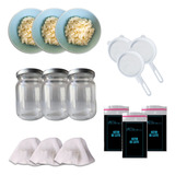Kit Kefir De Leite Desidratado Frasco 250ml Peneira 3 Por 2