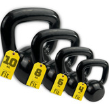 Kit Kettlebell Emborrachado 4 6 8 10 Kg total 28kg