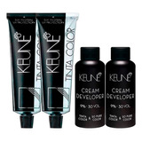 Kit Keune 2 Tint Color 60ml + 2 Ox Cream Dev 30 Vol 9% 60ml