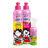 Kit Kids Cabelo Caheado Shampoo, Condicionador E Spray Desem