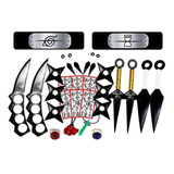 Kit Kunai Naruto Anel Shuriken Bandana Cosplay Sasori Itachi