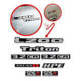 Kit L200 Triton Sds 3.2 Cr Adesivos Emblemas Resinados