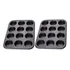 Kit Ladh Home 2 Forma Assadeira Cupcake 12 Cavidades Com Antiaderente Cor Preto