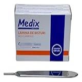 Kit Lamina Dermaplaning Precisão Nº10 C-100un Com Cabo Tipo Bisturi Nº3