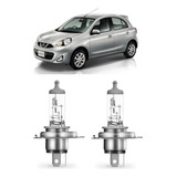 Kit Lampada Farol Nissan March 2014 2015 2016 2017 2018 H4