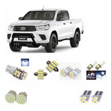 Kit Lâmpada Led Hilux 2016 Pingo Teto Placa Ré Xenon Torpedo