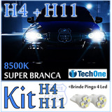 Kit Lâmpada Super Branca H4 H11 Tipo Xenon Cruze 11 À 16