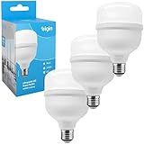 Kit Lâmpadas Led Super Bulbo 50w Alta Potência Bivolt Branco Frio Elgin  Kit 3 Unidades 