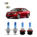 Kit Lâmpadas Super Branca 8500k Farol H4 Milha H8 Pingo Led Cruze 2011 2012 2013 2014 2015 2016
