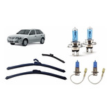 Kit Lampadas Super Brancas Farol milha 3 Palhetas Gol G4