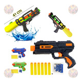 Kit Lançador lanca Agua Metralhadora Tipo Nerf 2 Em 1 C gel