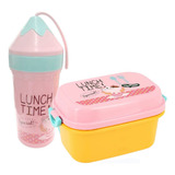 Kit Lancheira Marmita Infantil Escolar Garrafinha Squeeze