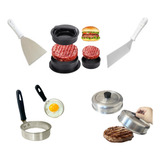 Kit Lanches Hambúrguer Abafador Modelador De Ovo 2 Espátulas