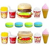 Kit Lanchonete Com Hambúrguer Lanche Natural Batata Frita Coca Sorvete E Pipoca Brincando De Faz De Conta