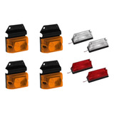 Kit Lanterna Baú Caminhão Vuc Amarela cristal vermelha 