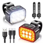 Kit Lanterna E Farol Bicicleta Led Potente Recarregavel